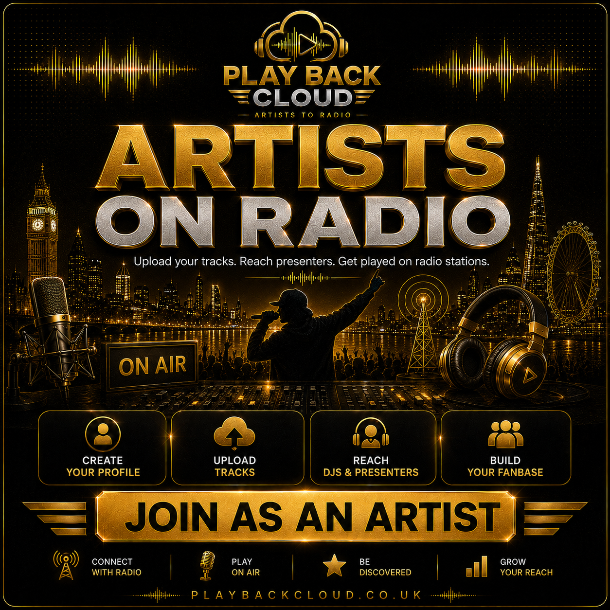 Playback Cloud artists on radio and labels exposure