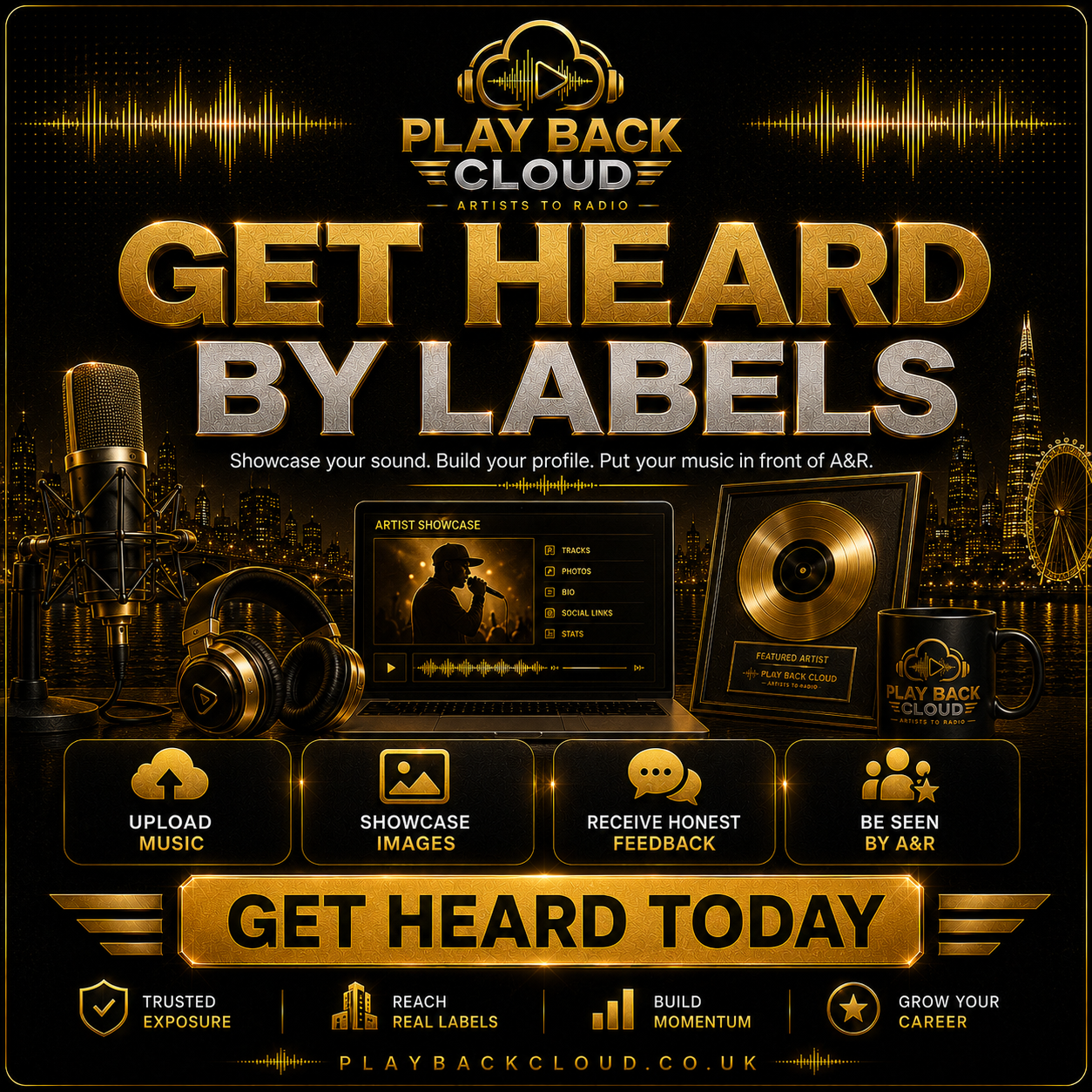 Get heard by labels on Playback Cloud